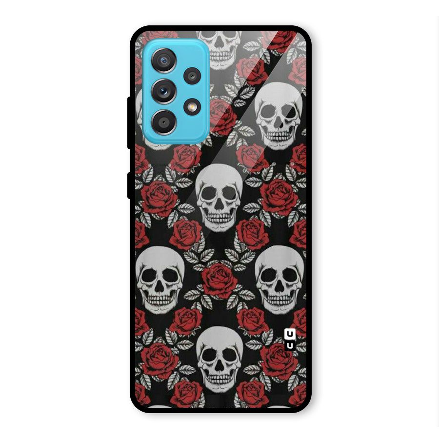 Grey Skulls Glass Back Case for Galaxy A52