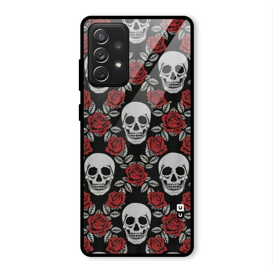 Grey Skulls Glass Back Case for Galaxy A72