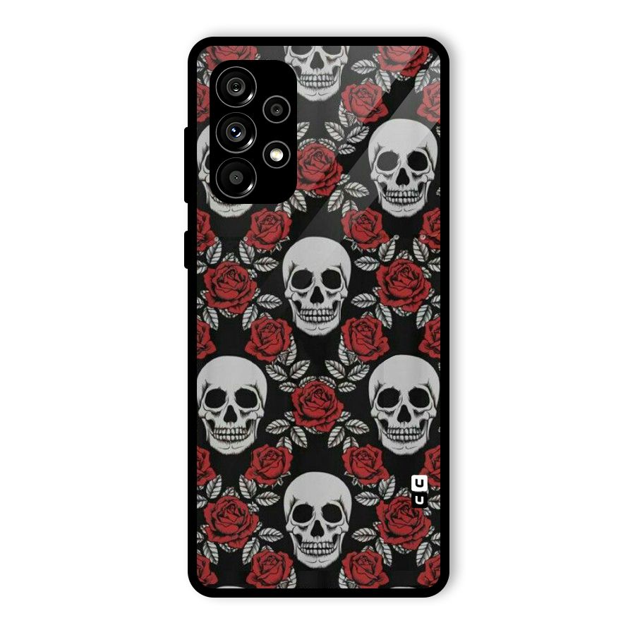 Grey Skulls Glass Back Case for Galaxy A73 5G