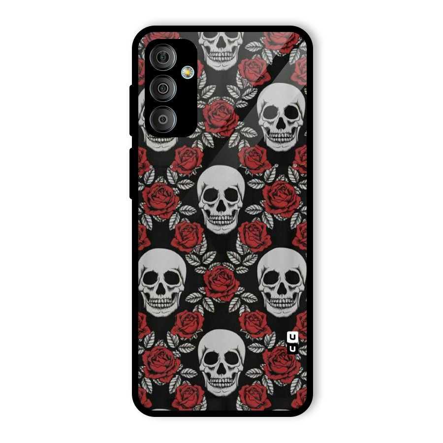 Grey Skulls Glass Back Case for Galaxy F23