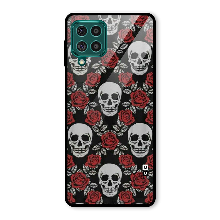 Grey Skulls Glass Back Case for Galaxy F62