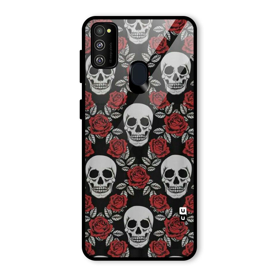 Grey Skulls Glass Back Case for Galaxy M30s