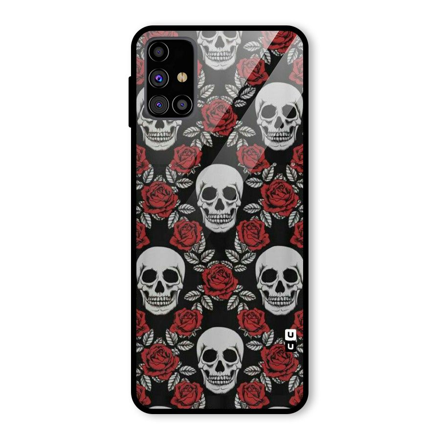 Grey Skulls Glass Back Case for Galaxy M31s