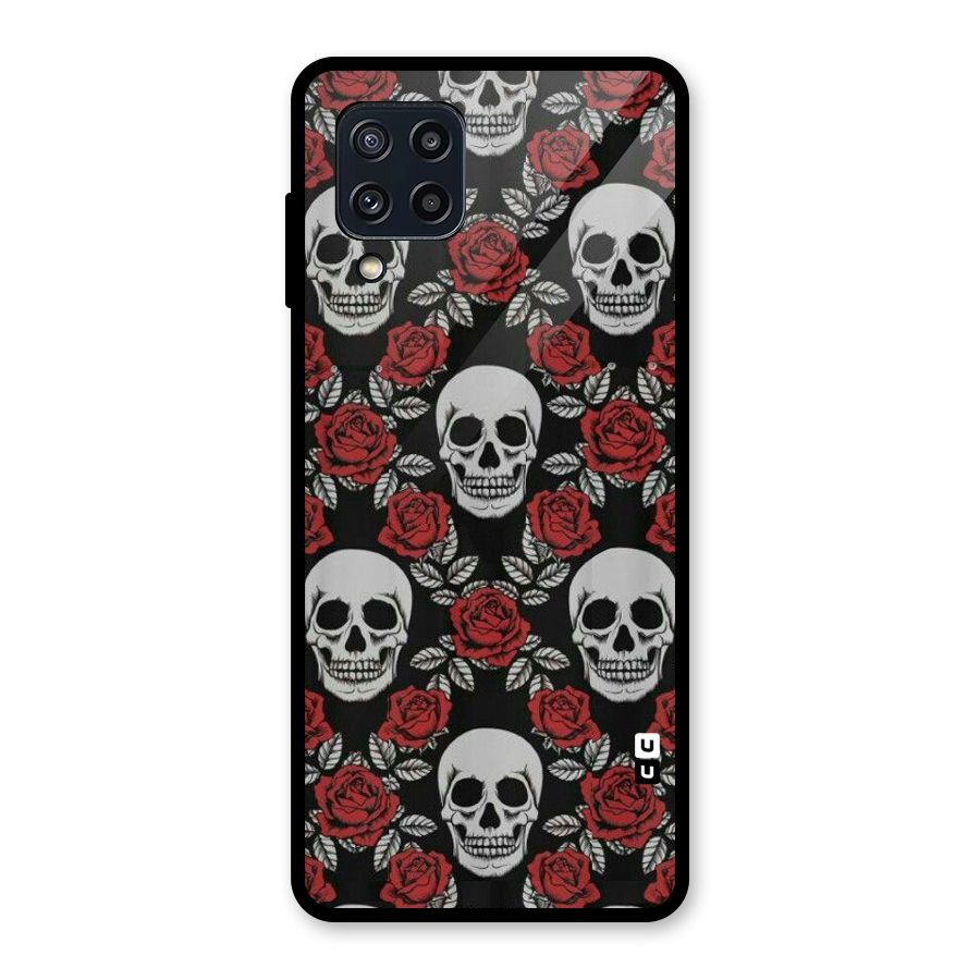 Grey Skulls Glass Back Case for Galaxy M32