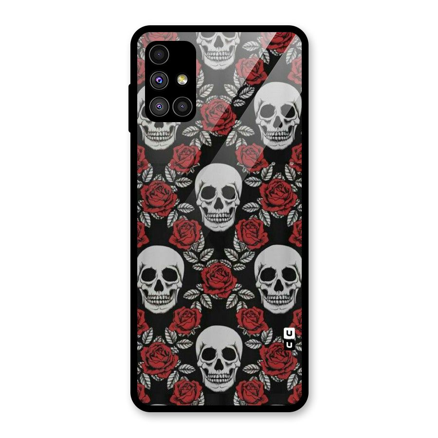 Grey Skulls Glass Back Case for Galaxy M51