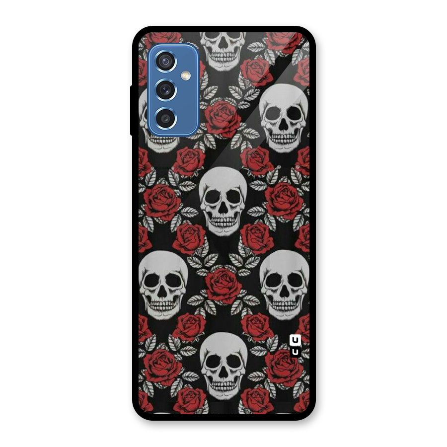 Grey Skulls Glass Back Case for Galaxy M52 5G