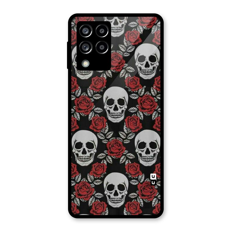 Grey Skulls Glass Back Case for Galaxy M53 5G