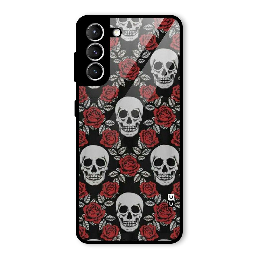 Grey Skulls Glass Back Case for Galaxy S21 5G