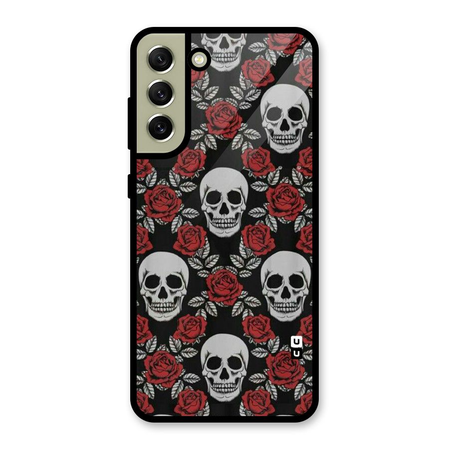 Grey Skulls Glass Back Case for Galaxy S21 FE 5G