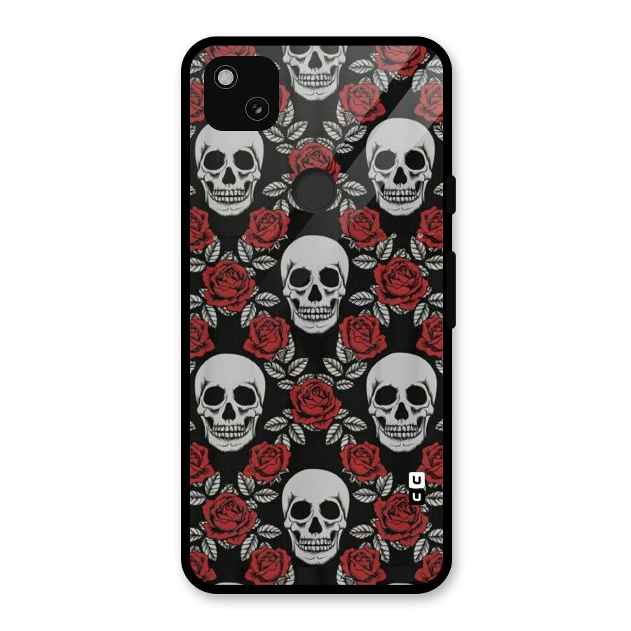 Grey Skulls Glass Back Case for Google Pixel 4a