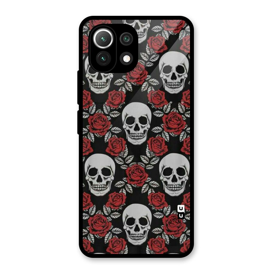 Grey Skulls Glass Back Case for Mi 11 Lite