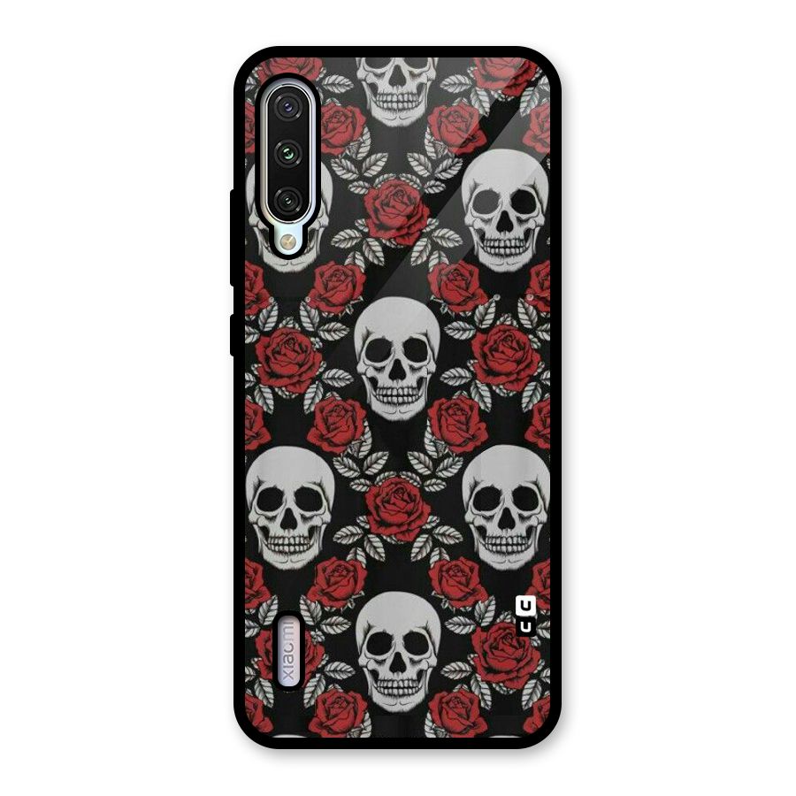 Grey Skulls Glass Back Case for Mi A3