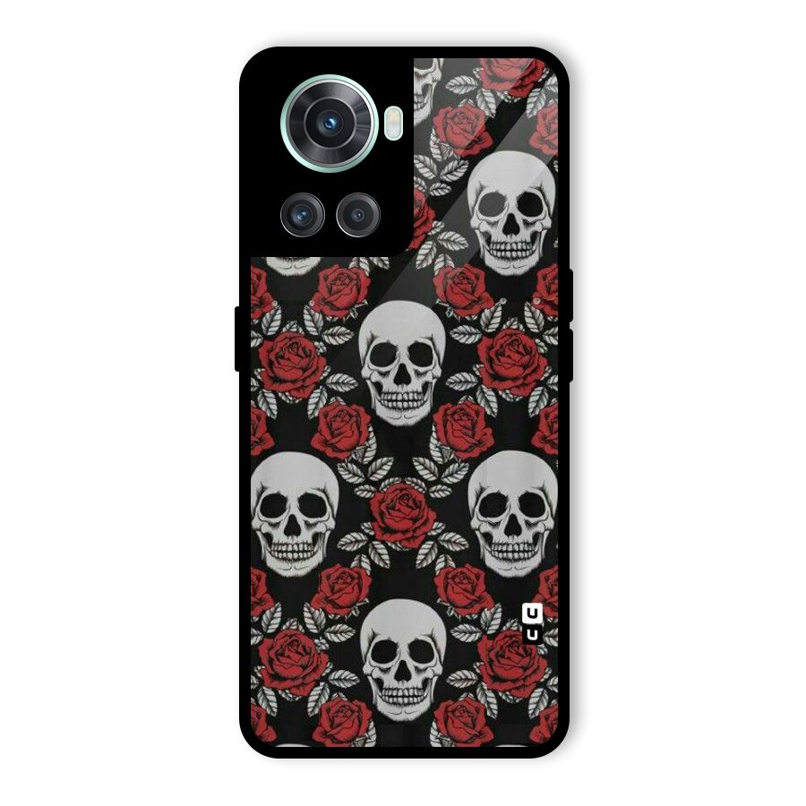 Grey Skulls Glass Back Case for OnePlus 10R