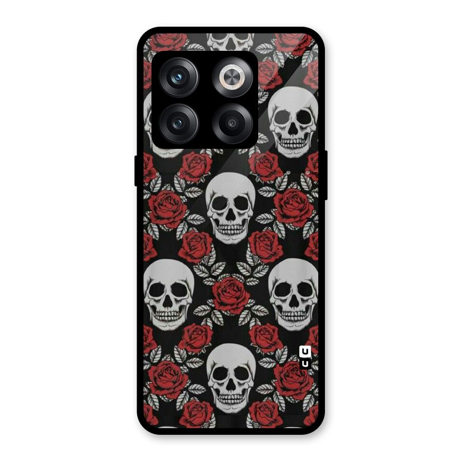 Grey Skulls Glass Back Case for OnePlus 10T