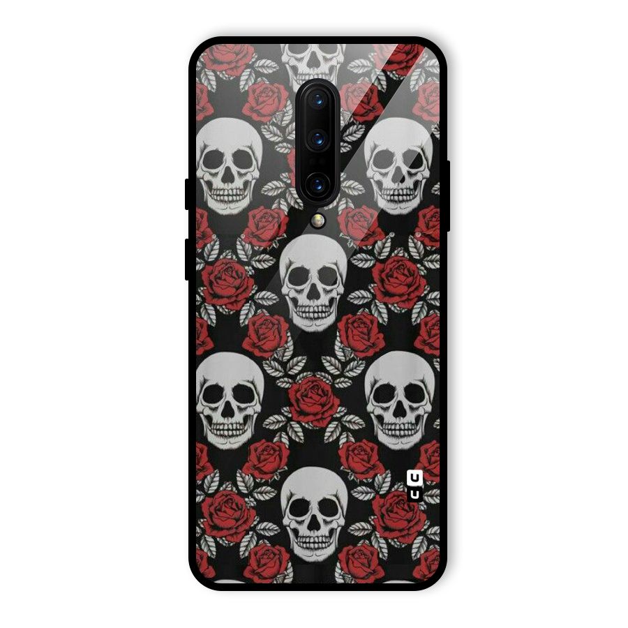 Grey Skulls Glass Back Case for OnePlus 7 Pro