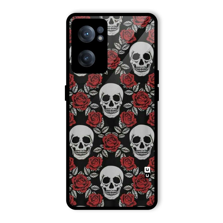 Grey Skulls Glass Back Case for OnePlus Nord CE 2 5G