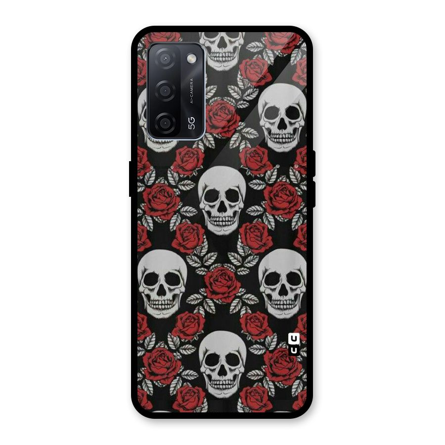 Grey Skulls Glass Back Case for Oppo A53s 5G