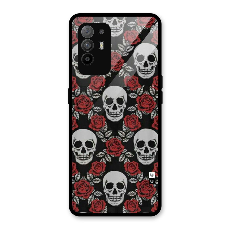Grey Skulls Glass Back Case for Oppo F19 Pro Plus 5G