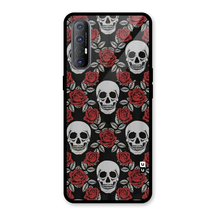 Grey Skulls Glass Back Case for Oppo Reno3 Pro