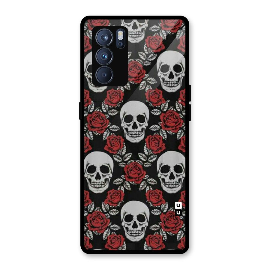 Grey Skulls Glass Back Case for Oppo Reno6 Pro 5G