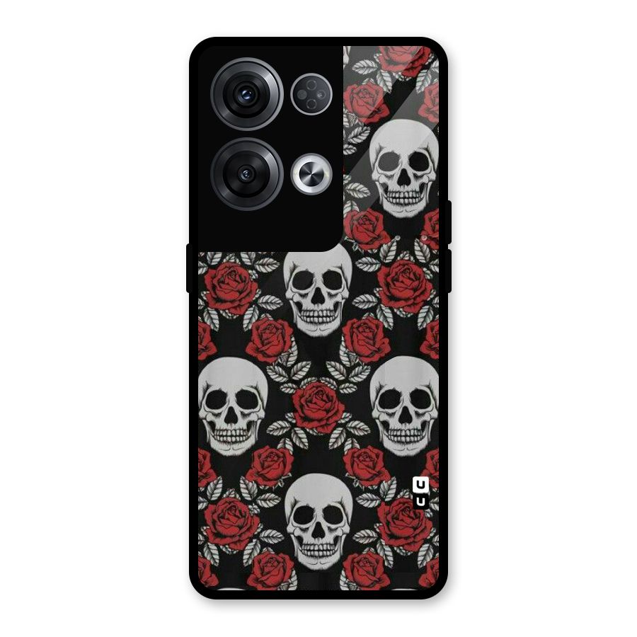 Grey Skulls Glass Back Case for Oppo Reno8 Pro 5G
