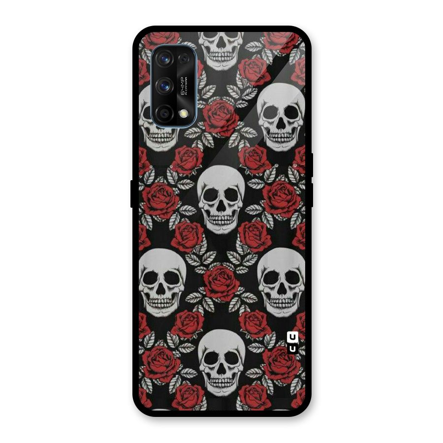 Grey Skulls Glass Back Case for Realme 7 Pro