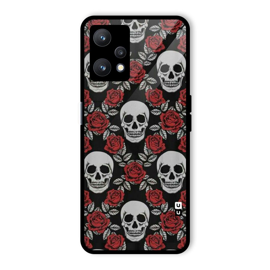 Grey Skulls Glass Back Case for Realme 9 Pro 5G