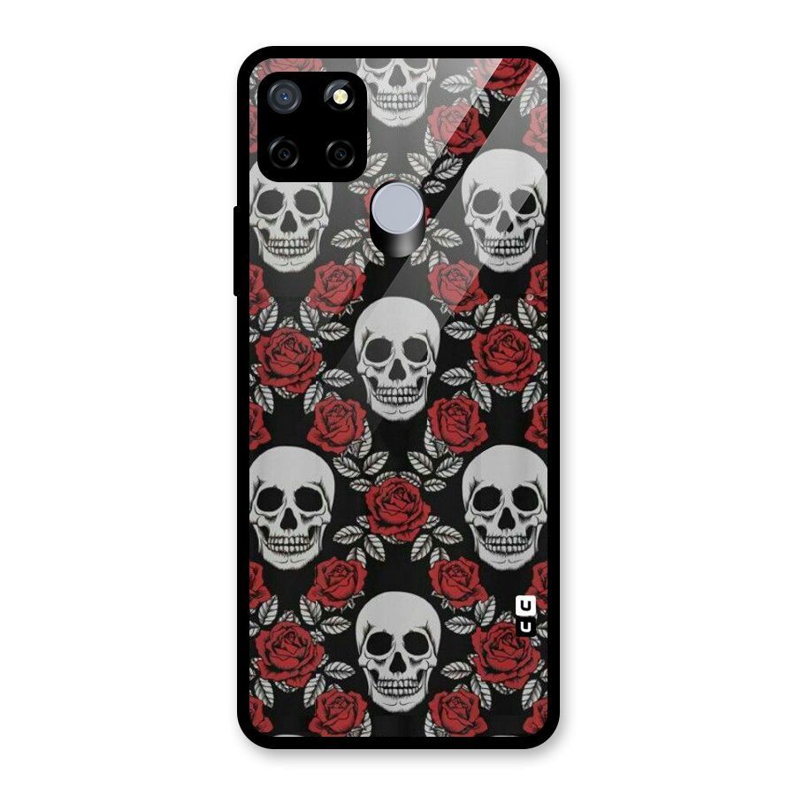 Grey Skulls Glass Back Case for Realme Narzo 20
