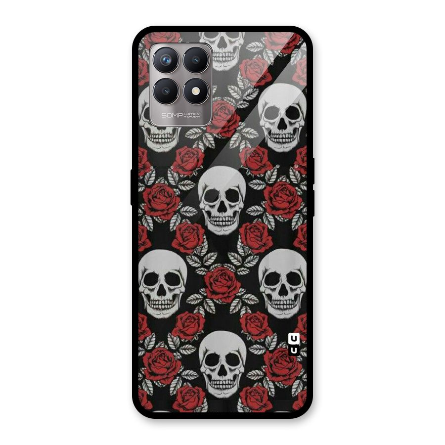 Grey Skulls Glass Back Case for Realme Narzo 50
