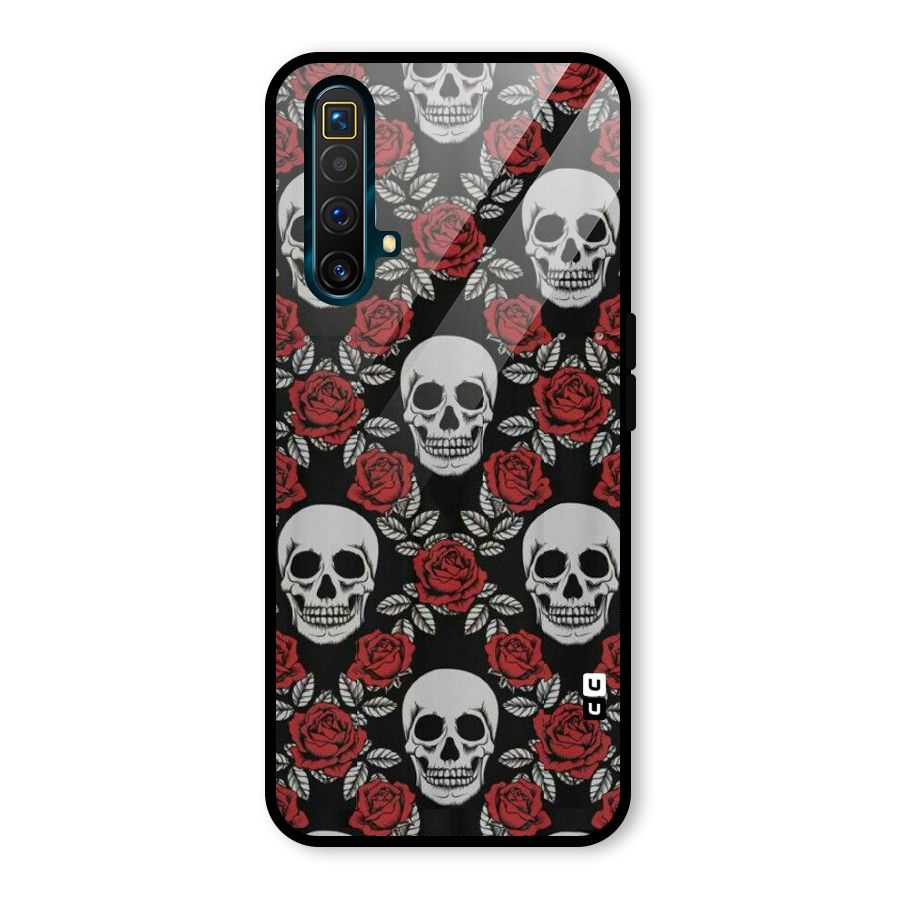 Grey Skulls Glass Back Case for Realme X3