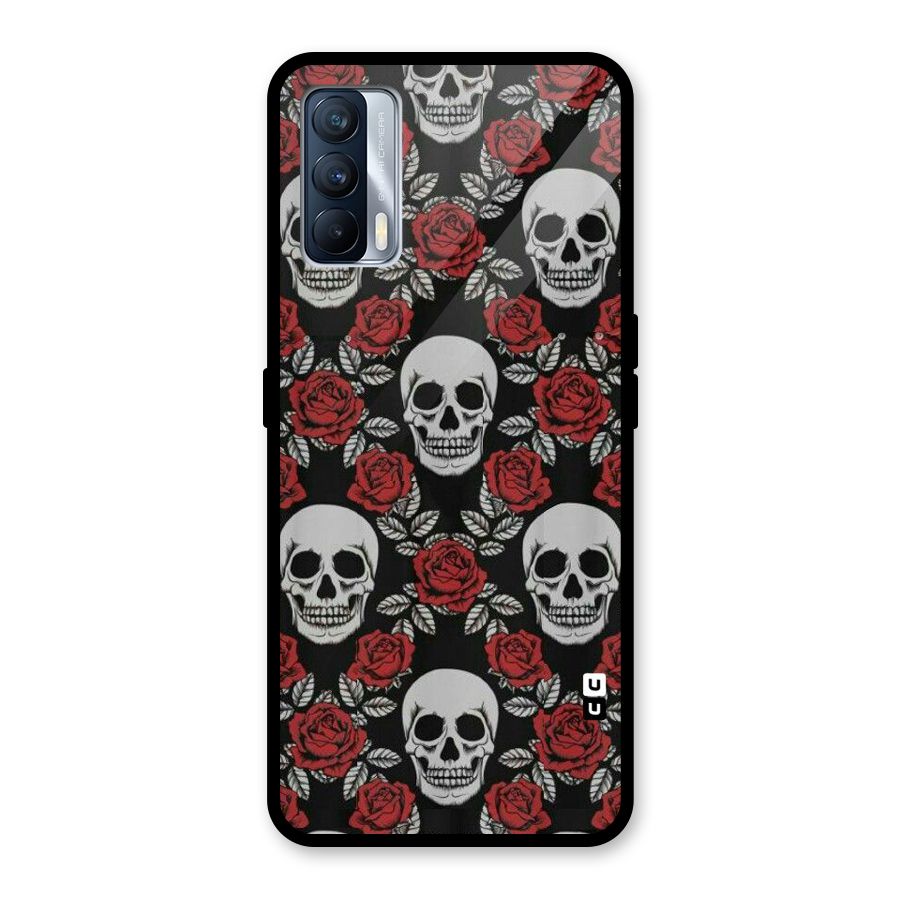 Grey Skulls Glass Back Case for Realme X7