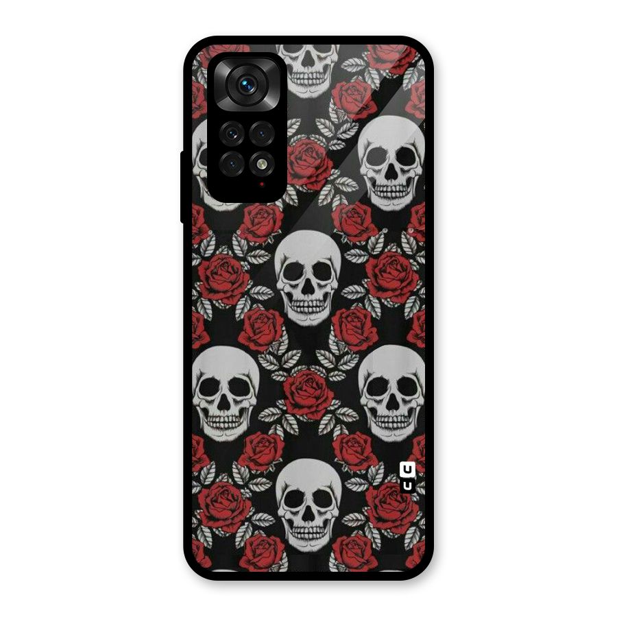 Grey Skulls Glass Back Case for Redmi Note 11
