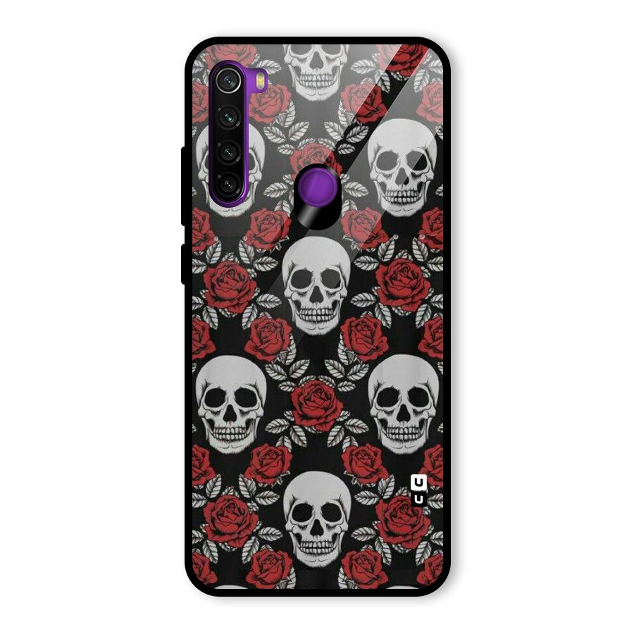 Grey Skulls Glass Back Case for Redmi Note 8