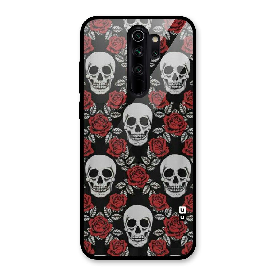 Grey Skulls Glass Back Case for Redmi Note 8 Pro