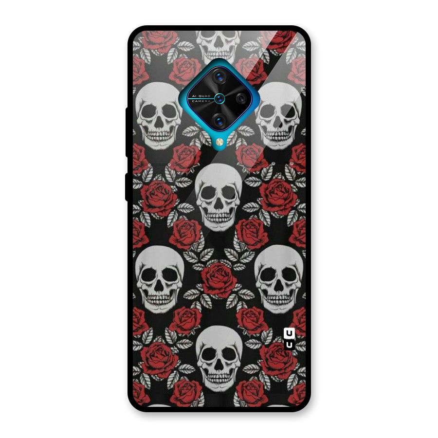 Grey Skulls Glass Back Case for Vivo S1 Pro