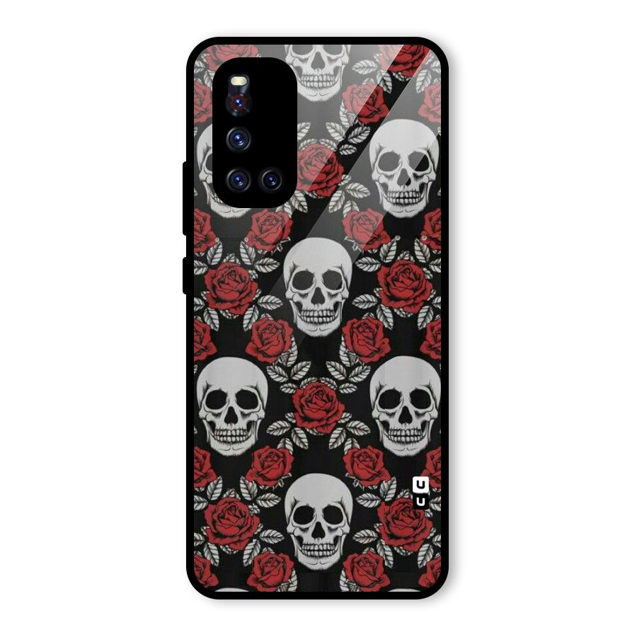 Grey Skulls Glass Back Case for Vivo V19