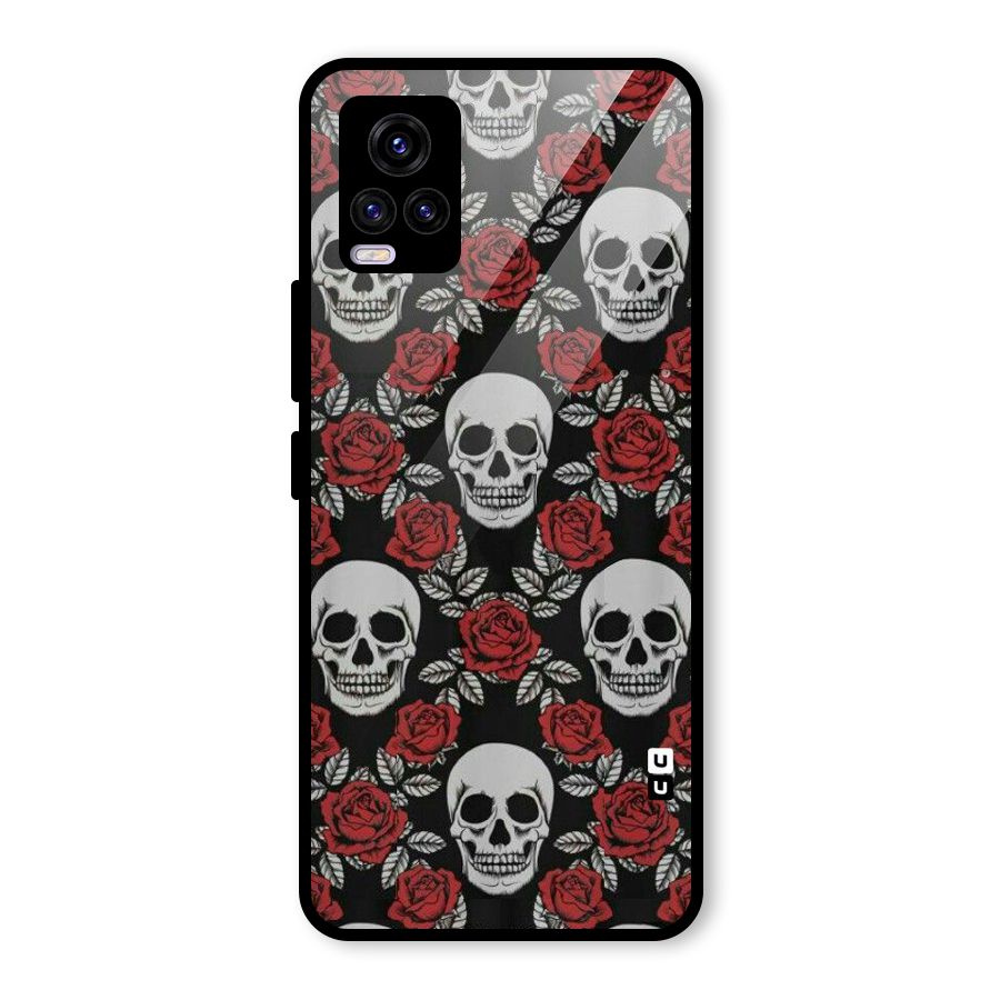 Grey Skulls Glass Back Case for Vivo V20