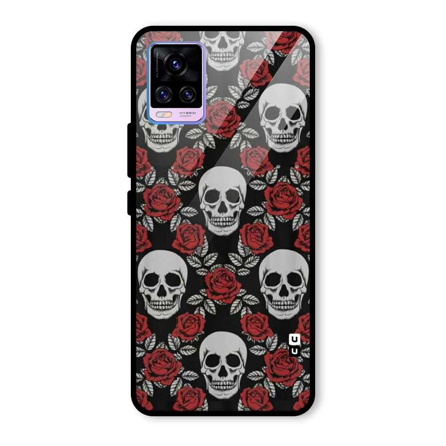 Grey Skulls Glass Back Case for Vivo V20 Pro