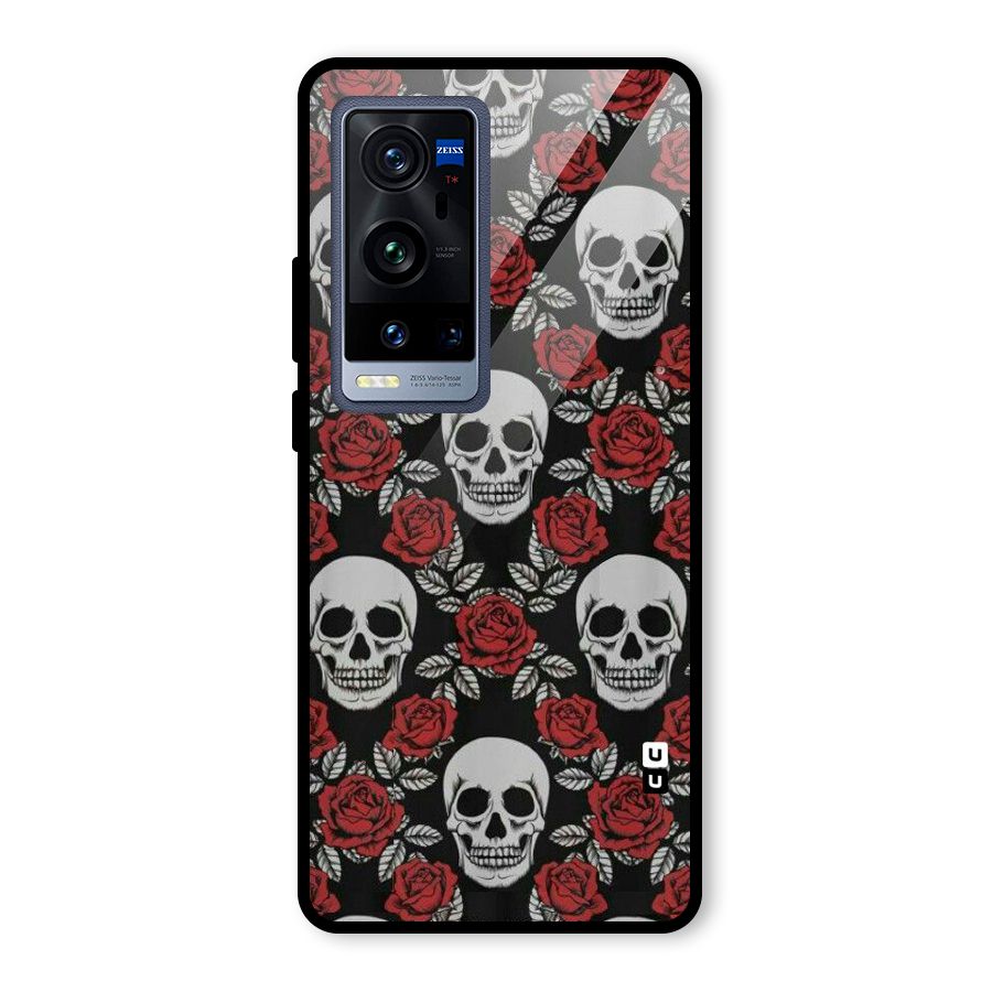 Grey Skulls Glass Back Case for Vivo X60 Pro Plus
