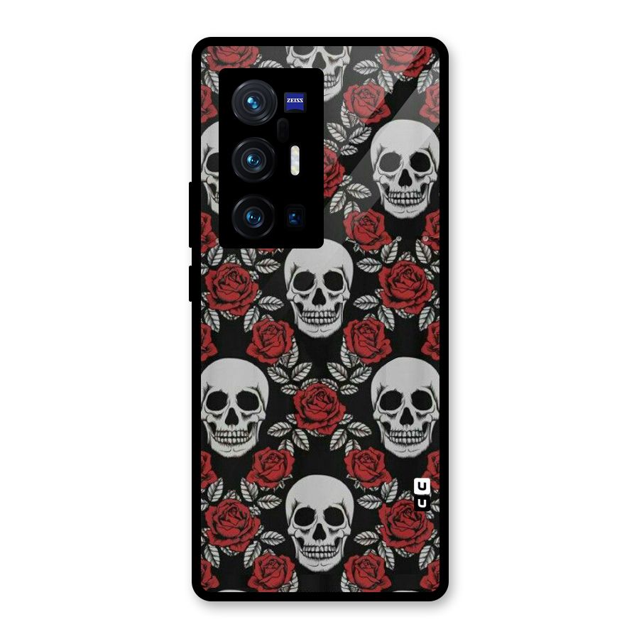 Grey Skulls Glass Back Case for Vivo X70 Pro Plus