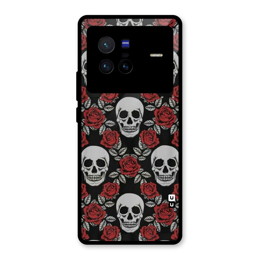 Grey Skulls Glass Back Case for Vivo X80