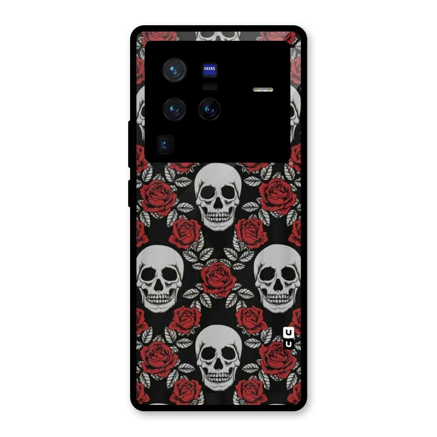 Grey Skulls Glass Back Case for Vivo X80 Pro