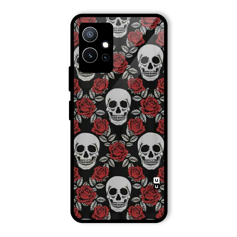 Grey Skulls Glass Back Case for Vivo Y75 5G