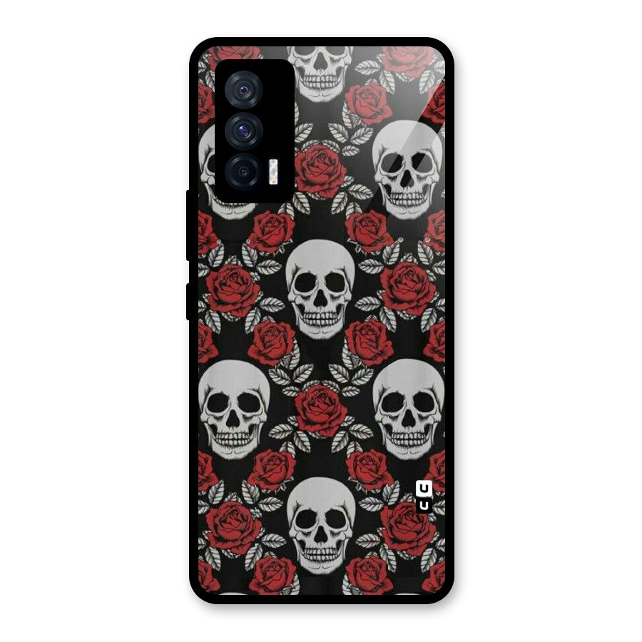 Grey Skulls Glass Back Case for Vivo iQOO 7 5G