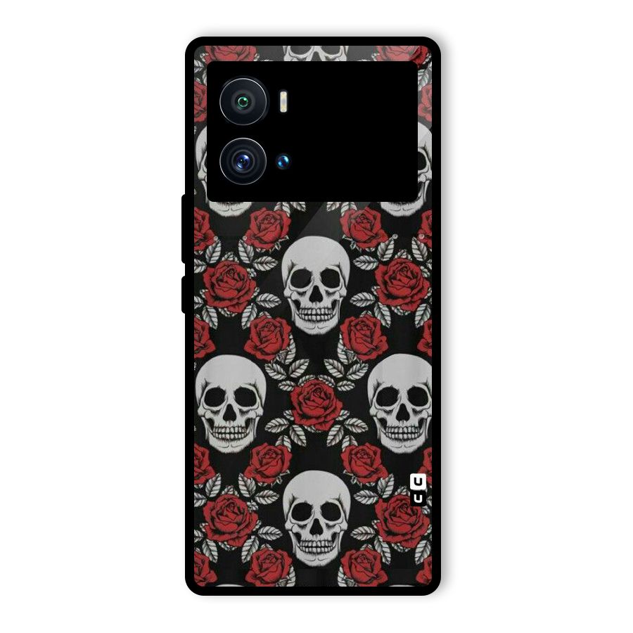 Grey Skulls Glass Back Case for Vivo iQOO 9 Pro