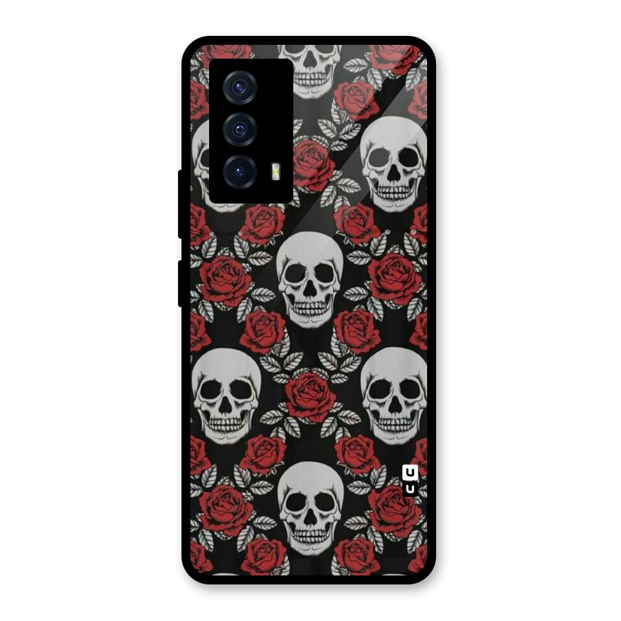 Grey Skulls Glass Back Case for Vivo iQOO Z5