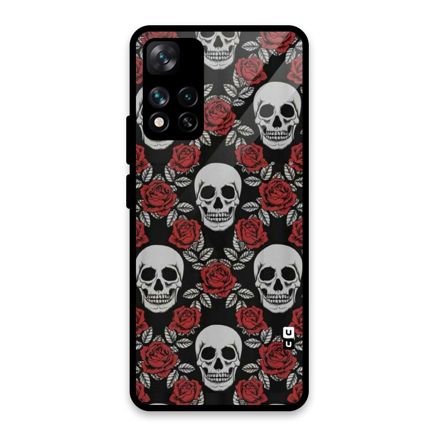 Grey Skulls Glass Back Case for Xiaomi 11i HyperCharge 5G