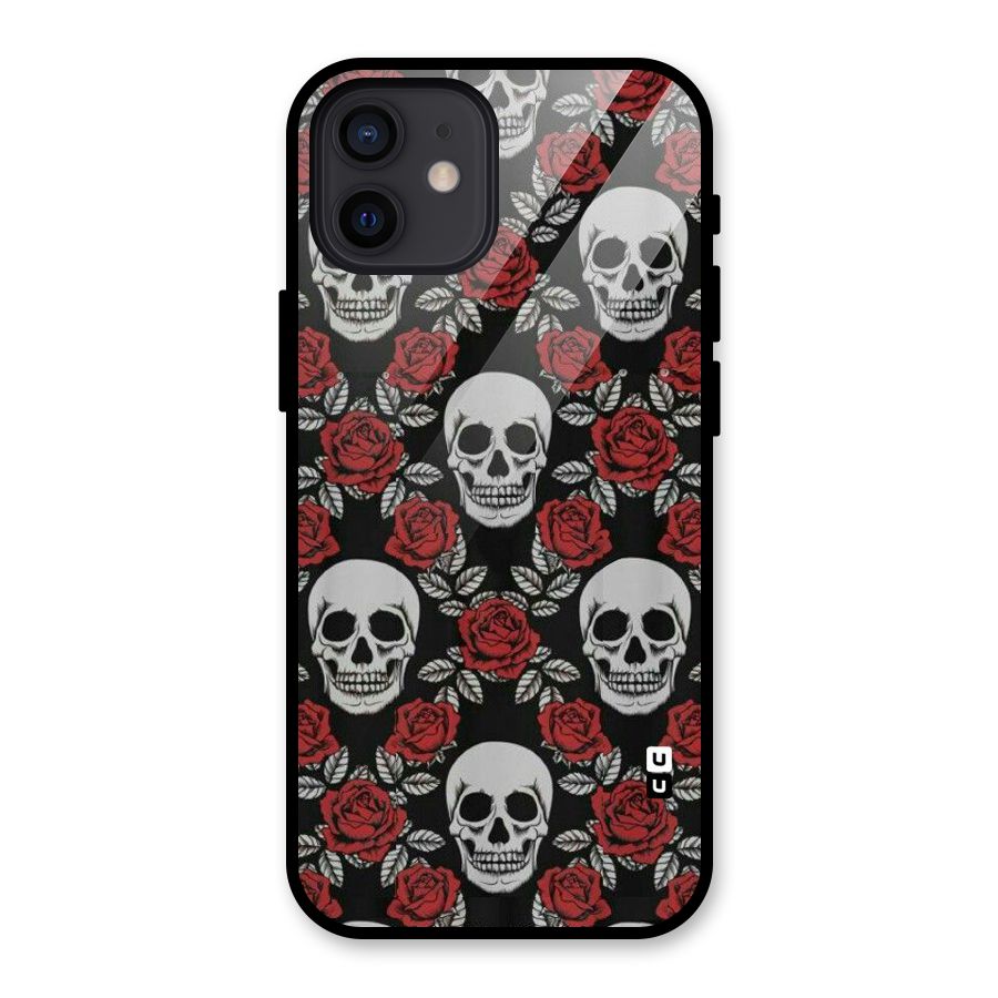 Grey Skulls Glass Back Case for iPhone 12