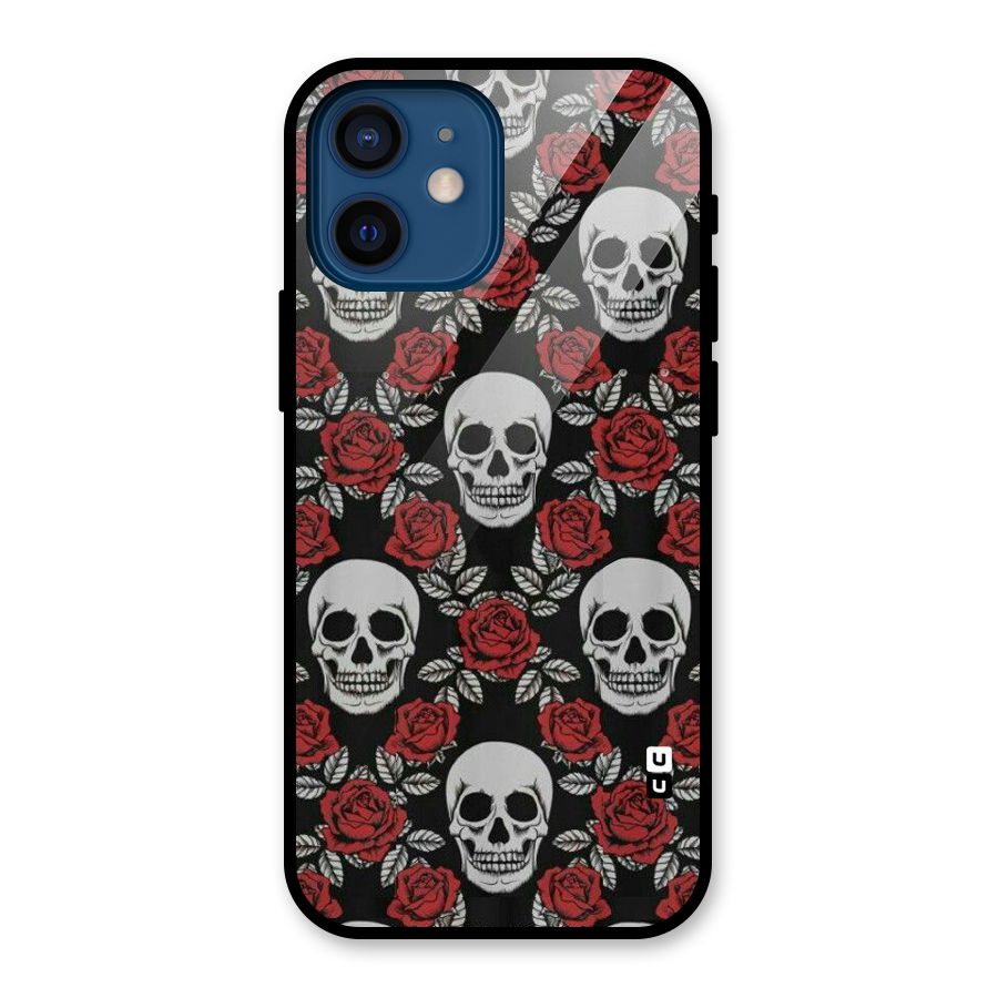 Grey Skulls Glass Back Case for iPhone 12 Mini