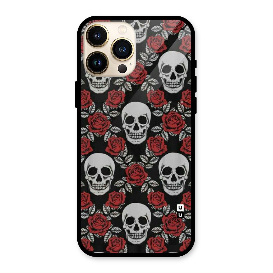 Grey Skulls Glass Back Case for iPhone 13 Pro Max